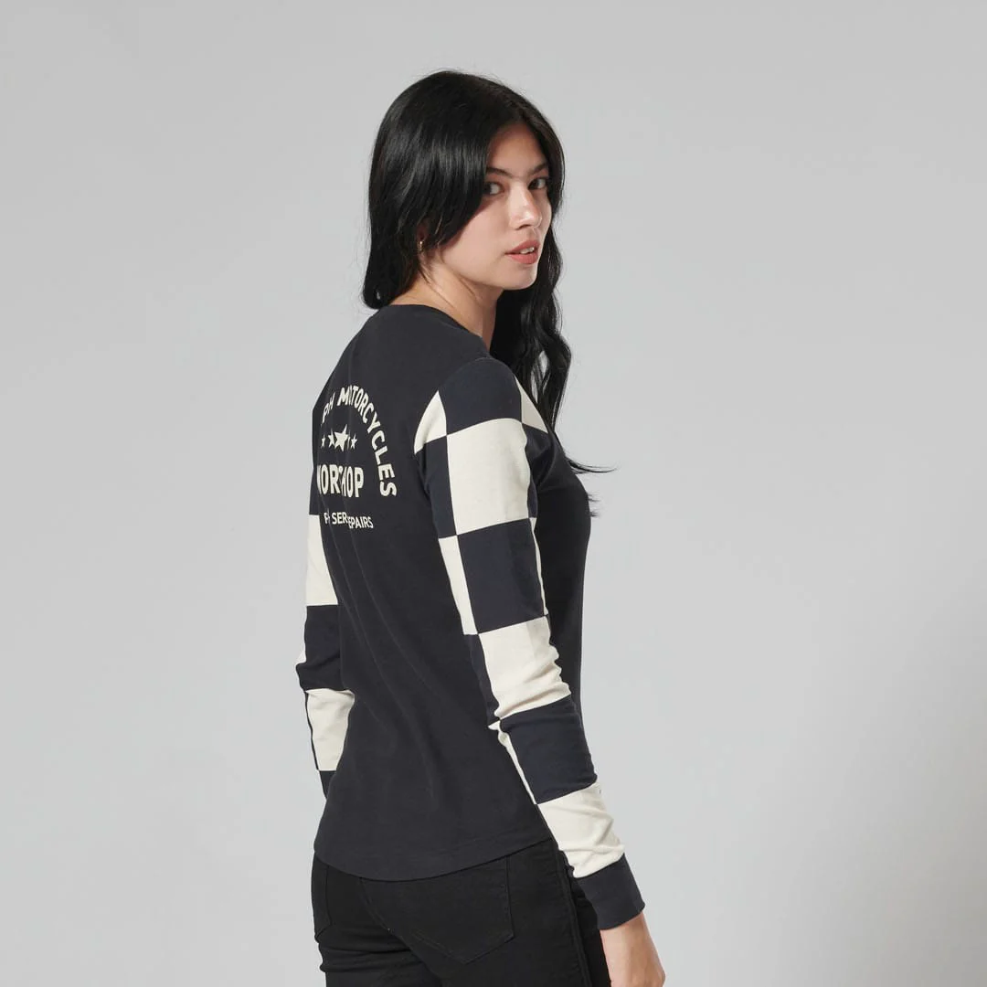 Triumph Ladies Nikki Black & Bone Long Sleeved Top - Image 8