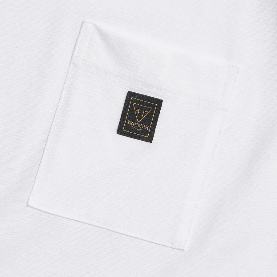 Triumph Mens Blackwell White & Grey Long Sleeved T Shirt - Image 4