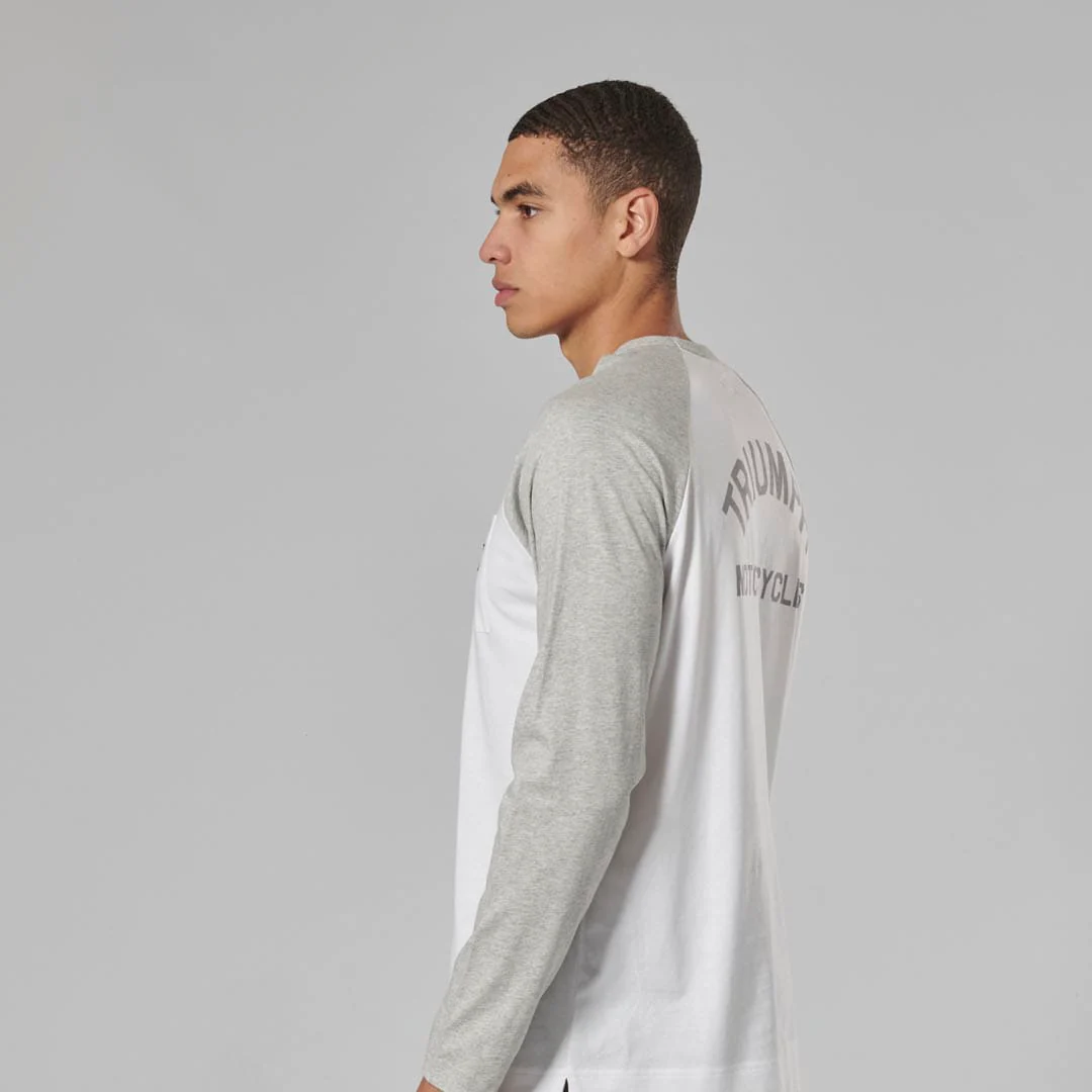 Triumph Mens Blackwell White & Grey Long Sleeved T Shirt - Image 7