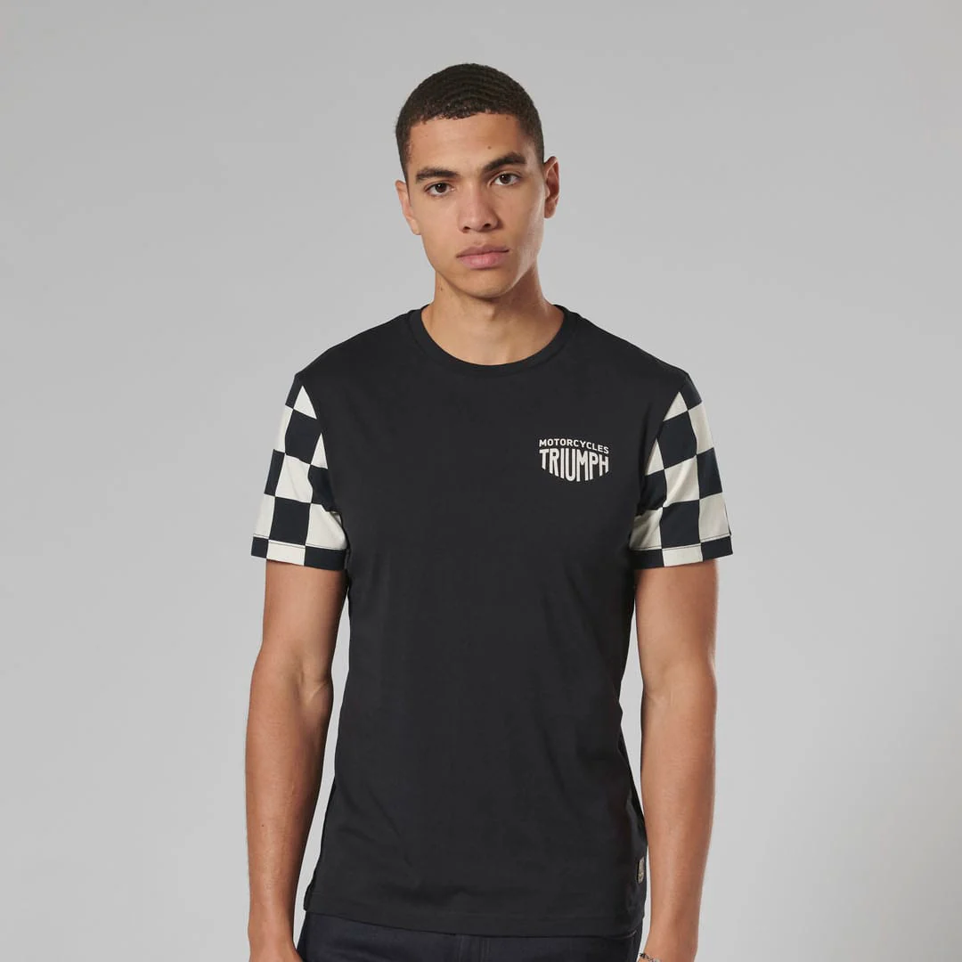 Triumph Mens Preston Black & Bone T Shirt - Image 4