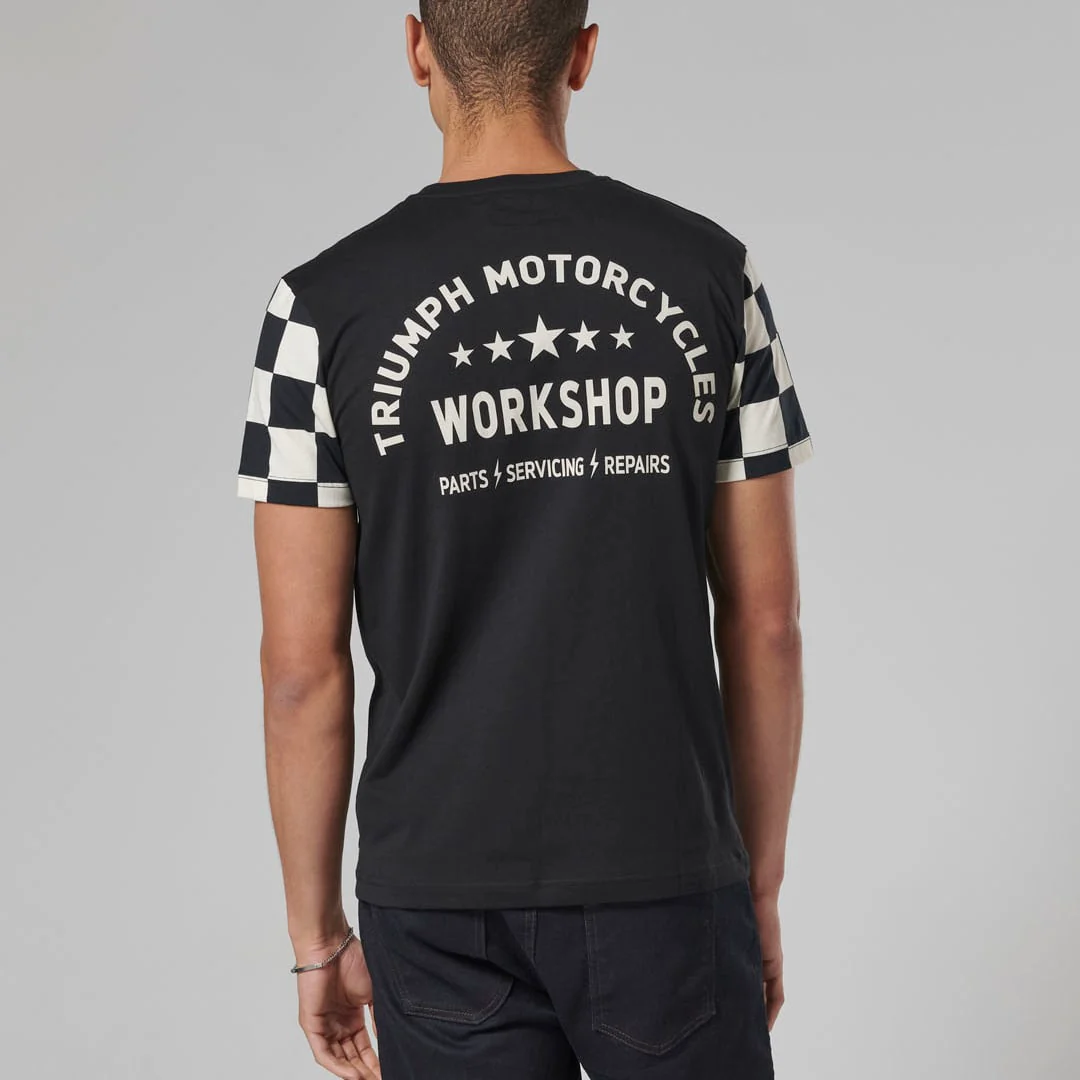 Triumph Mens Preston Black & Bone T Shirt - Image 6