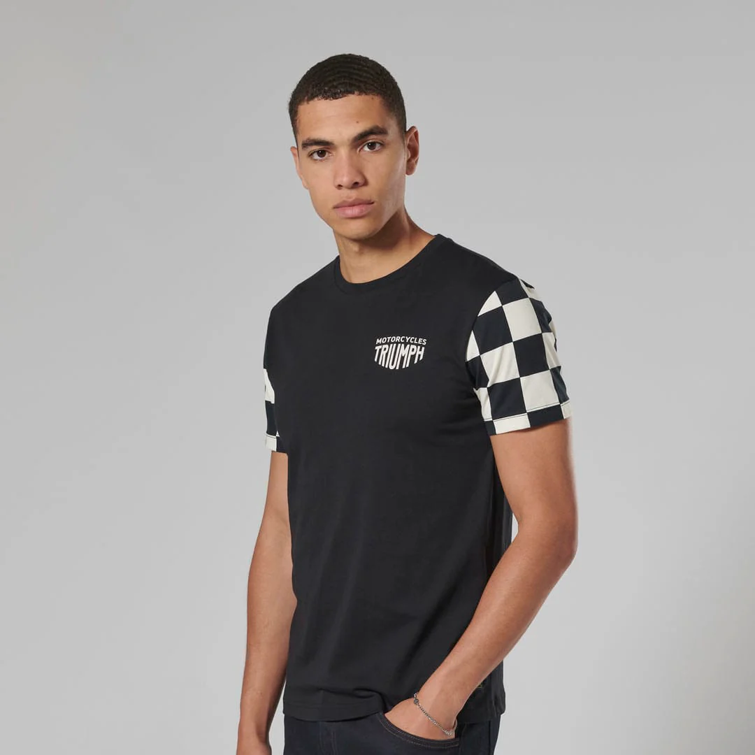 Triumph Mens Preston Black & Bone T Shirt - Image 8